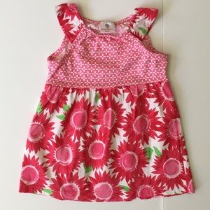 Hanna Anderson dress size 70 6-12 M pink floral
